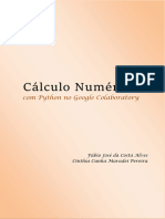 Livro Cálculo Numérico Com Python Google Colab Fábio e Cinthia