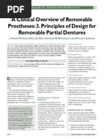 A Clinical Overview of Removable Prostheses 3. Principles of Design For Removable Partial Dentures