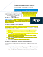 Basic Manual Testing Interview Questions