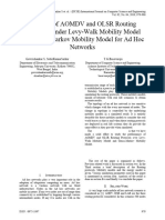 Analysis - of - AOMDV - and - OLSR - Routing - Protocols - Under Levy-Walk Mobility Model and Gauss-Markov Mobility Model For Ad Hoc Networks