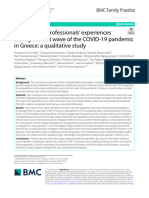 Primary Care Professionals' Experiences During The First Wave of The COVID-19 Pandemic in Greece - A Qualitative Study