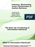 Indexing Abstracting and Thesaurus Construction in Inforamtion Retrieval 123505