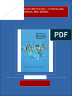 PDF Solution Manual For Statistics For The Behavioral Sciences, 10th Edition Download