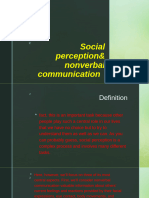 Social Perception& Nonverbal Communication