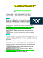 Prova Presencial - 1º Chamada - Fundamentos Históricos, Teóricos e Metodológicos Do Serviço Social III