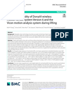 Concurrent Validity of Dorsavi Wireless Motion Sensor System Version 6 and The Vicon Motion Analysis System During Lifting