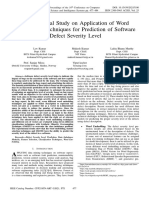 An Empirical Study On Application of Word Embedding Techniques For Prediction of Software Defect Severity Level