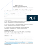 Web Content: ISO/IEC 27001 ISO 27000 Series