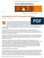 Islamophobie Savante, Islamophobie Politique, Par Alain Gresh (Les Blogs Du Diplo, 17 Septembre 2009)