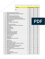 Lista de Tarifas Nuevas 2023