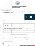 Correction de L'evaluation N°5 de Maths 2a