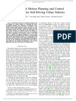 A Survey of Motion Planning and Control Techniques For Self-Driving Urban Vehicles