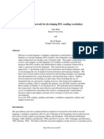 Hunt & Beglar (2005) - A Framework For Developing EFL Reading Vocabulary