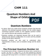 Quantum Numbers & Shape of Orbitals