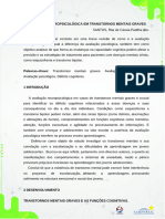 Avaliação Neuropsicólogica em Transtornos Mentais Graves