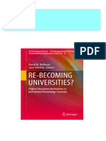 Re Becoming Universities Higher Education Institutions in Networked Knowledge Societies 1st Edition David M. Hoffman