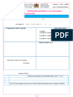 Série D'exercices Notion de L'information Génétique Et Son Mécanisme D'expression