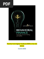 Behavioral Finance Psychology, Decision-Making, and Markets 1st Edition Textbook