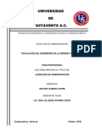 Universidad DE Sotavento A.C.: "Evaluación Del Desempeño en La Empresa Súper Che."