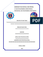 Esquema del Proyecto de Tesis UNP-2022 Industrial