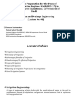 Lecture No 01 - Introduction and Canal Irrigation System