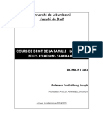 SYLLABUS DU COURS DE DROIT DE LA FAMILLE - LA FAMILLE ET LES RELATIONS FAMILIALES [ LI LMD 2024-2025]