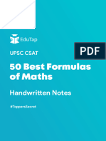 CSAT 50 Maths Formulas