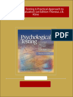 Get Psychological Testing A Practical Approach to Design and Evaluation 1st Edition Theresa J.B. Kline PDF ebook with Full Chapters Now