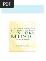 Materials and Techniques of 20th Century Music 3rd Edition Stefan Kostka download pdf