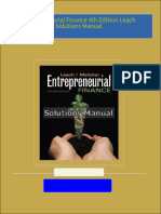 Instant Download for Entrepreneurial Finance 4th Edition Leach Solutions Manual 2024 Full Chapters in PDF