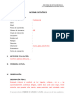 modelo de informe psicológico