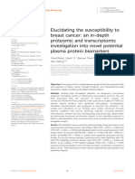 Elucidating the susceptibility to breast cancer an in-depth proteomic and transcriptomic investigation into novel potential plasma protein biomarkers