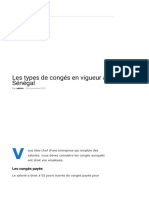 Les types de congés en vigueur au Sénégal - Entreprendre au Sénégal