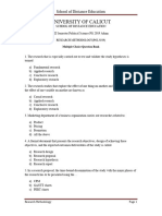 MCQ- Research Methodology (3rd sem)