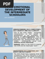 SOCIO-EMOTIONAL DEVELOPMENT OF THE INTERMEDIATE SCHOOLERS