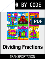 Dividing Fractions Color by Code Coloring Pages Transportation