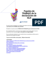 PAPELES DE TRABAJO para la declaración de ISLR