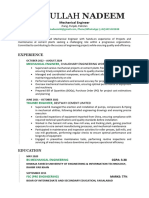 Noorullah Nadeem (Mechanical Engineer) CV