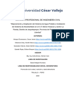 “Mejoramiento y Ampliación Del Sistema de Agua Potable e Instalación Del Sistema de Alcantarillado Grupo 01