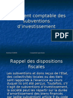 Traitement comptable des subventions d'investissement