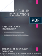 CURRICULUM EVALUATION