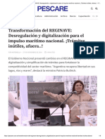 Transformación del REGINAVE_ Desregulación y digitalización para el impulso marítimo nacional. ¡Trámites inútiles, afuera..! - Pescare