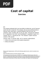 Cost of Capital Exercises