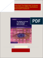 The Right To Know And The Right Not To Know Genetic Privacy And Responsibility 2nd Edition Edition Ruth Chadwick download pdf