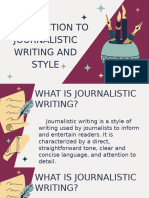 Introduction to Journalistic Writing and Style