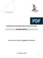 Fundraising, and Monitoring and Evaluation (M&E) Training Narrative Report - Abidjan, Cote D'ivoire (Sept. 2009)