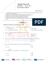 Maths Exclusive Sample paper