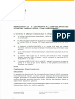 Instruction n°025-11-2016 relative à la comptabilisation opérations devises et valeurs assimilées