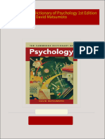 The Cambridge Dictionary of Psychology 1st Edition David Matsumoto all chapter instant download