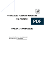 Operation manual of 8.2M CNC hydraulic folding machine